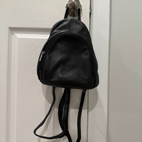 Mini Black Leather Bag with Two way Straps - Picture 2 of 4